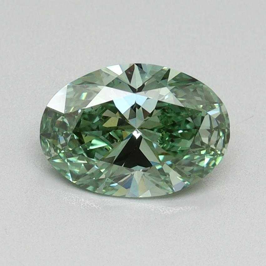 1.10 Ct. Fancy Vivid Green Oval Lab Grown Diamond
