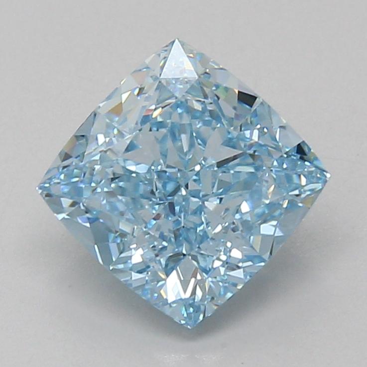 3.13 Ct. Fancy Vivid Blue Cushion Lab Grown Diamond