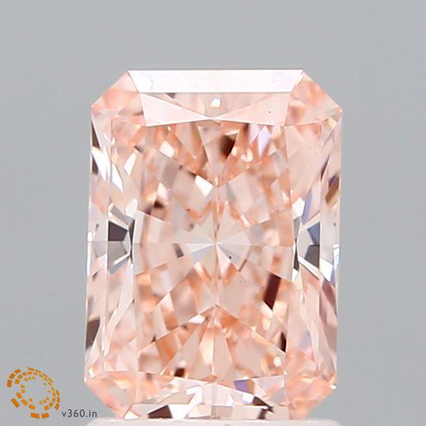 1.50 Ct. Fancy Intense  Pink Radiant Lab Grown Diamond