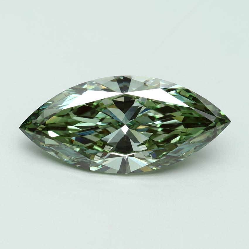 7.06 Ct. Fancy Vivid Green Marquise Lab Grown Diamond
