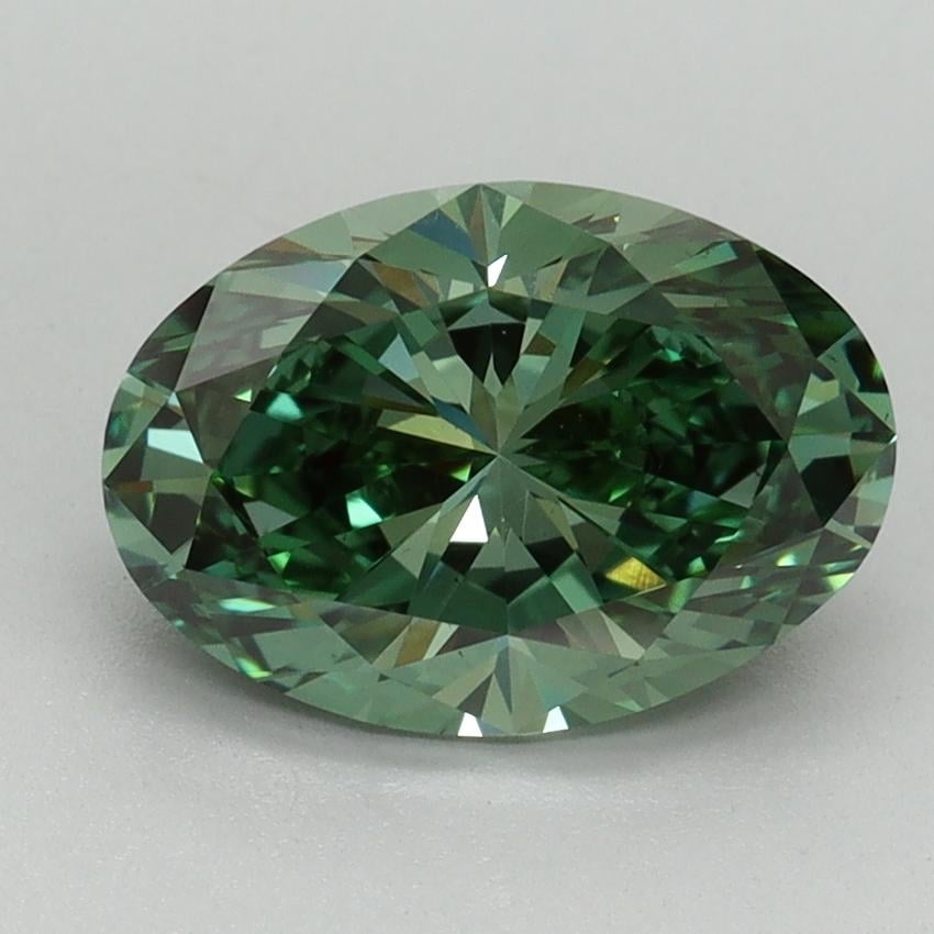2.07 Ct. Fancy Vivid Pacific Green Oval Lab Grown Diamond