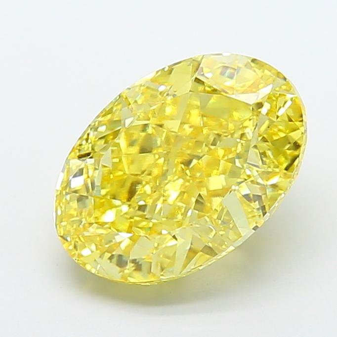 7.02 Ct. Fancy Vivid  Yellow Oval Lab Grown Diamond