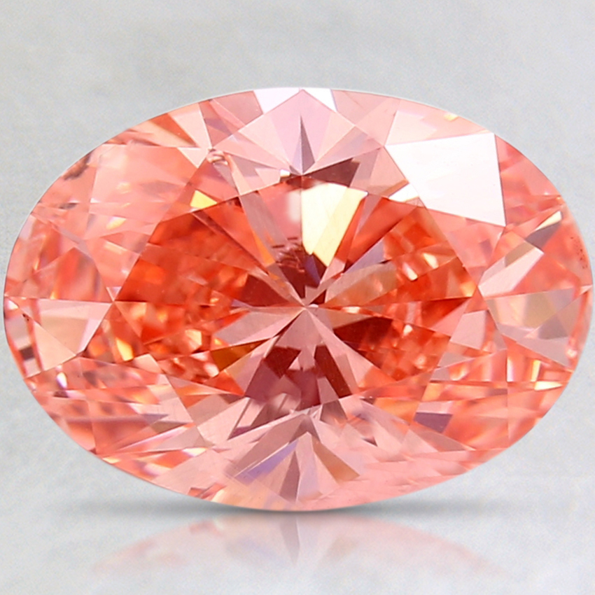 4.00 Ct. Fancy Vivid Orangy Pink Oval Lab Created Diamond