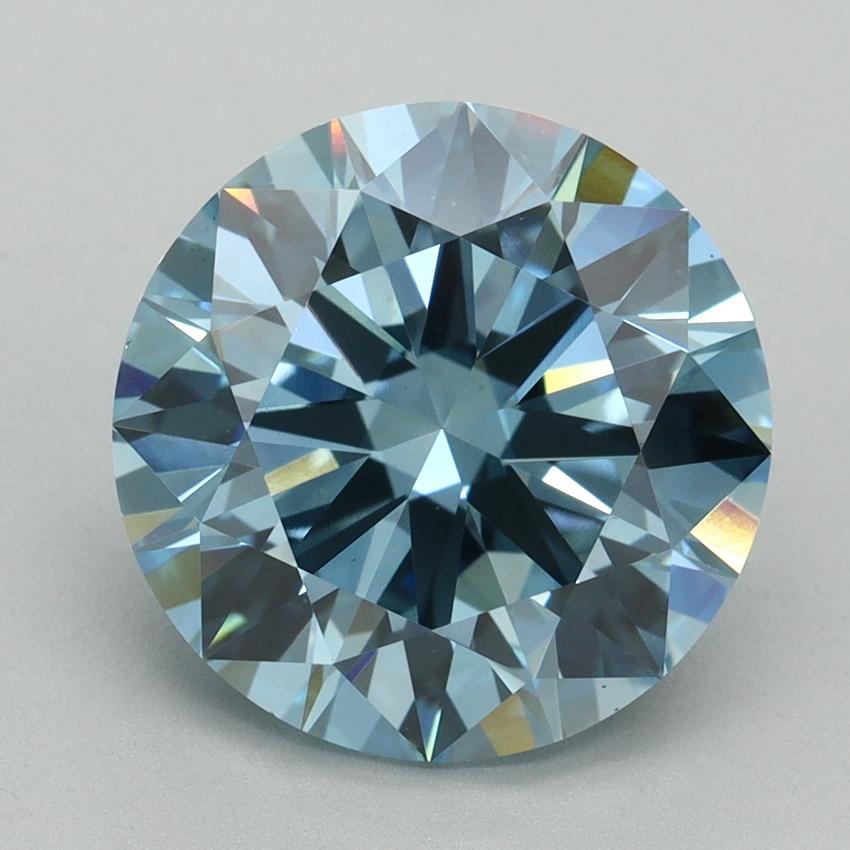 5.10 Ct. Fancy Vivid Blue Round Lab Grown Diamond
