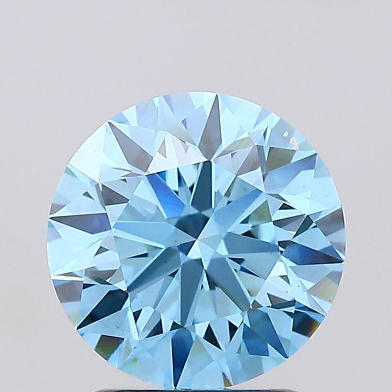 2.01 Ct. Fancy Vivid Blue Round Lab Grown Diamond