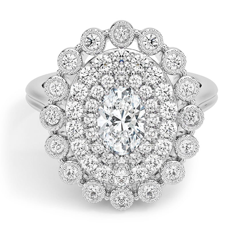 Custom Mult-Halo Oval Diamond Ring