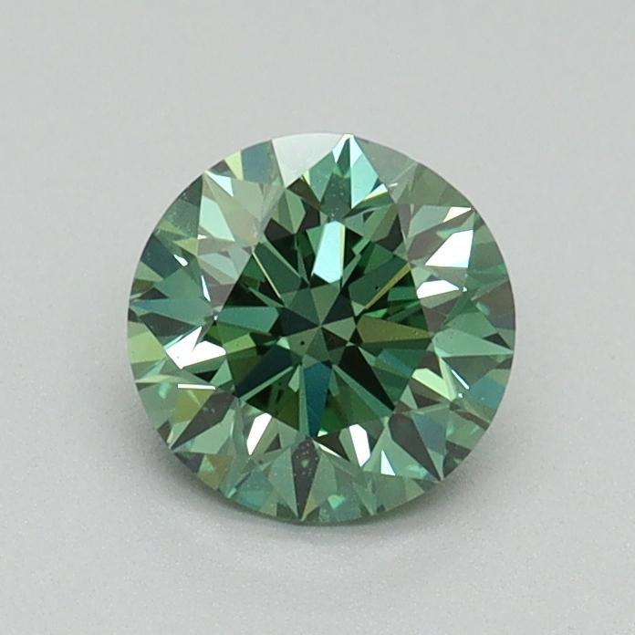 0.72 Ct. Fancy Vivid Green Round Lab Grown Diamond