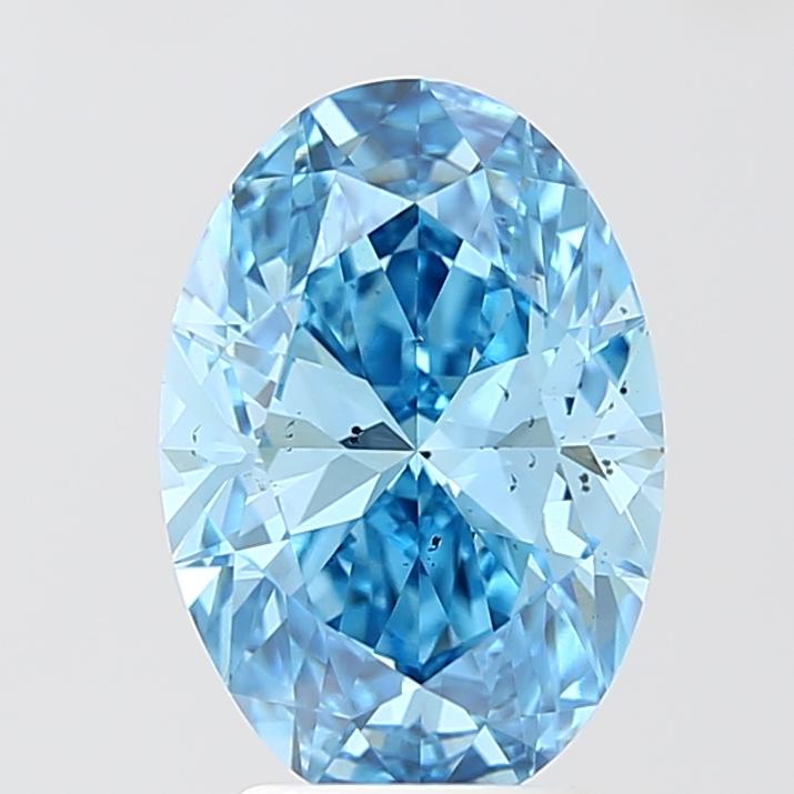 3.01 Ct. Fancy Vivid Blue Oval Lab Grown Diamond