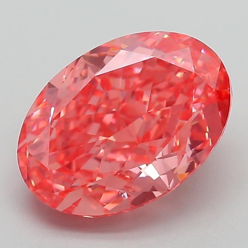 3.19 Ct. Fancy Vivid Pink Oval Lab Grown Diamond