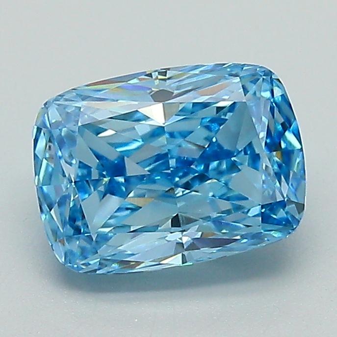 1.57 Ct. Fancy Vivid  Blue Cushion Lab Grown Diamond