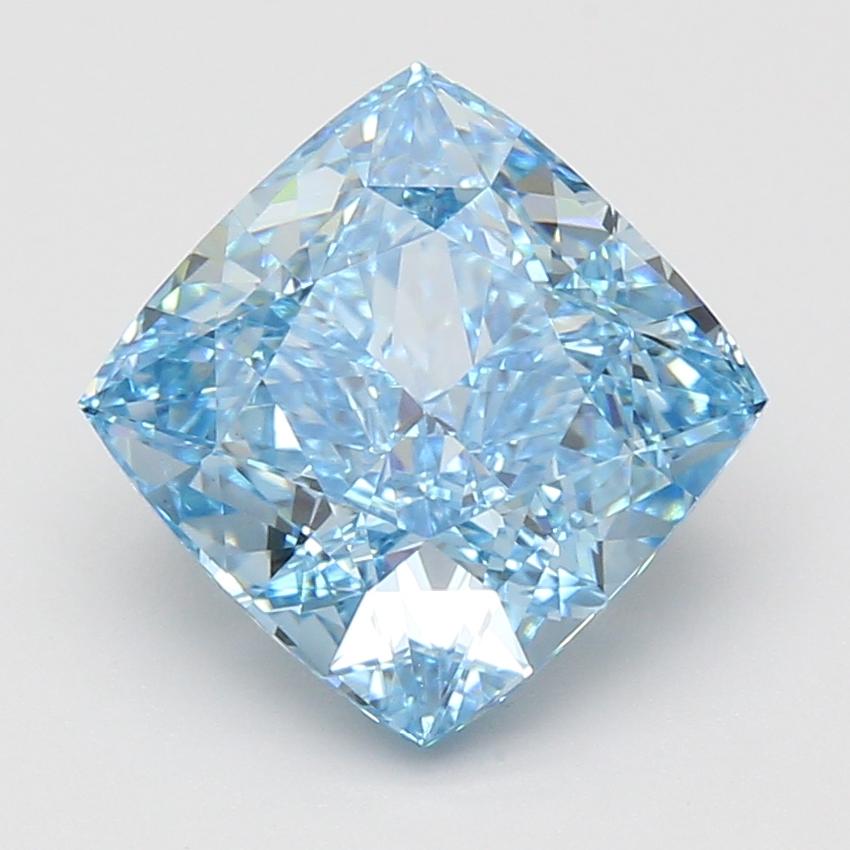 5.02 Ct. Fancy Vivid Blue Cushion Lab Grown Diamond