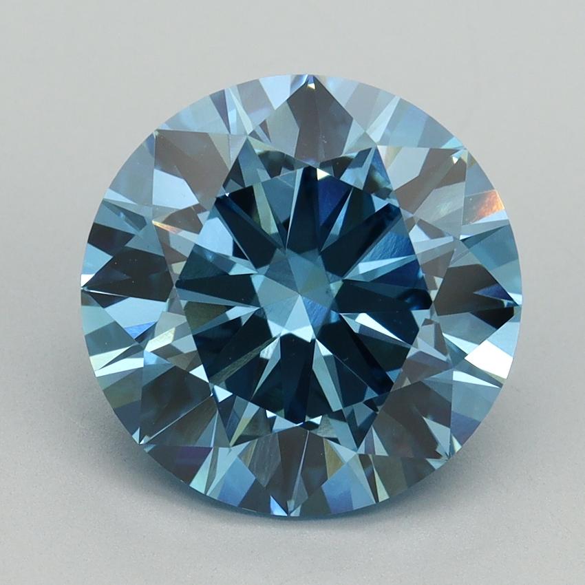 5.03 Ct. Fancy Vivid Blue Round Lab Grown Diamond