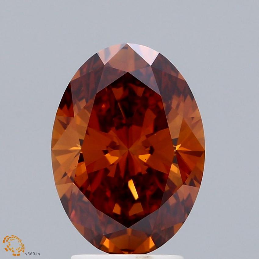 3.04 Ct. Fancy Orange Oval Lab Grown Diamond