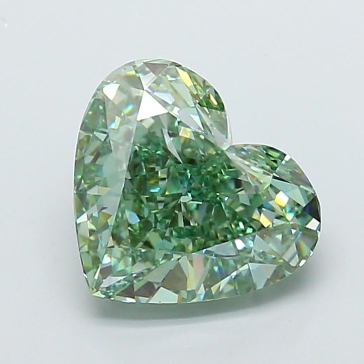 5.30 Ct. Fancy Vivid Green Heart Lab Grown Diamond