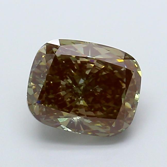 2.51 Ct. Fancy Deep Green Cushion Lab Grown Diamond