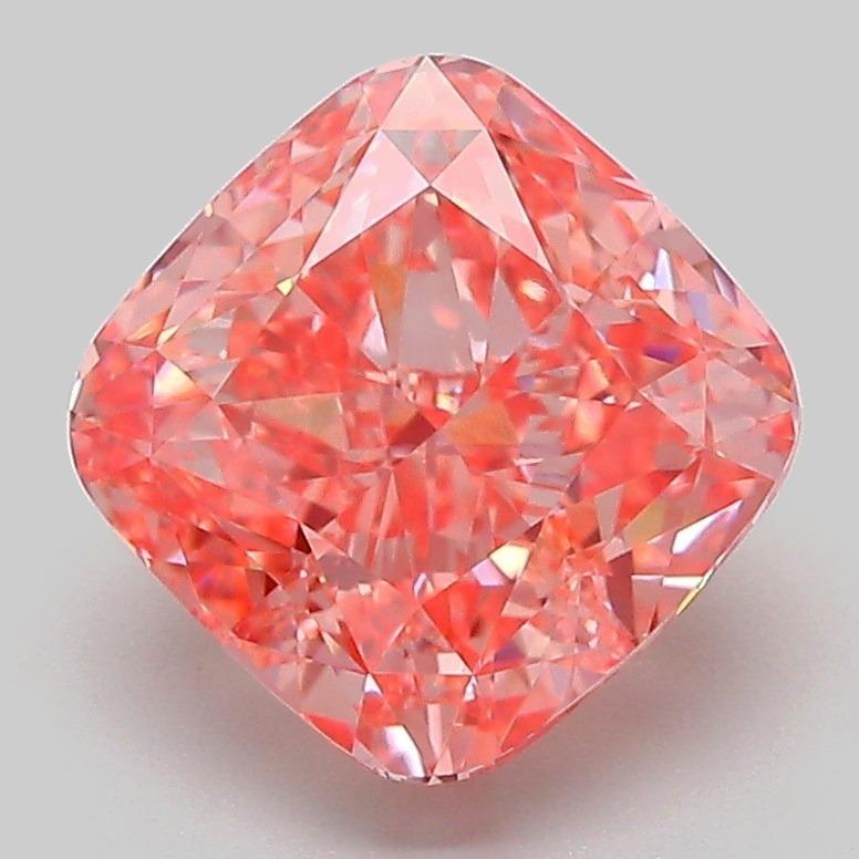 3.10 Ct. Fancy Vivid Pink Cushion Lab Grown Diamond
