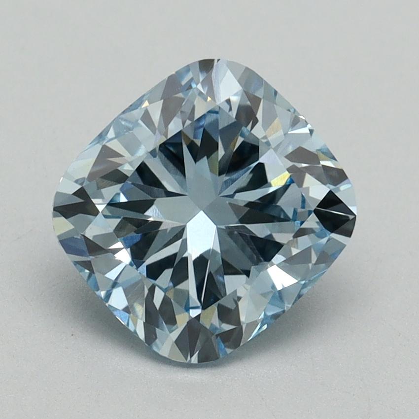2.02 Ct. Fancy Intense Blue Cushion Lab Grown Diamond