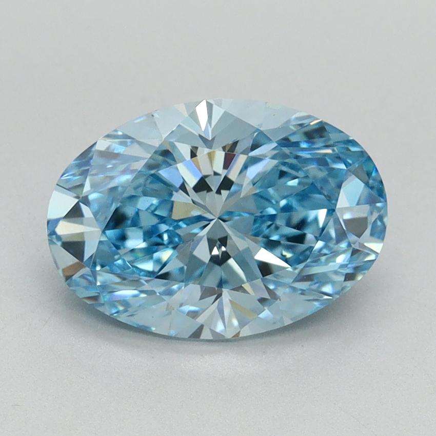2.14 Ct. Fancy Vivid Blue Oval Lab Grown Diamond