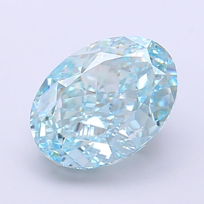 2.50 Ct. Fancy Vivid Bluish Green Oval Lab Grown Diamond
