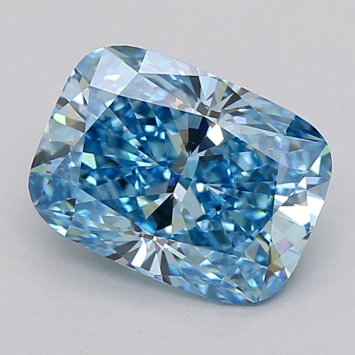 2.09 Ct. Fancy Vivid  Blue Cushion Lab Grown Diamond
