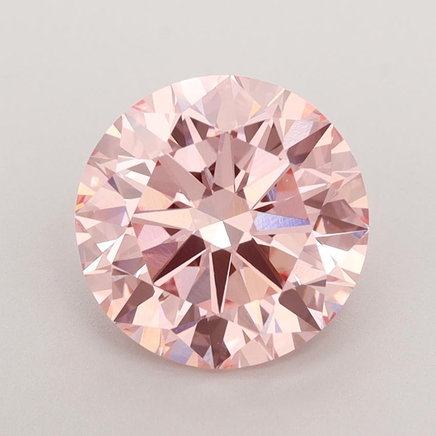 3.01 Ct. Fancy Intense Pink Round Lab Grown Diamond