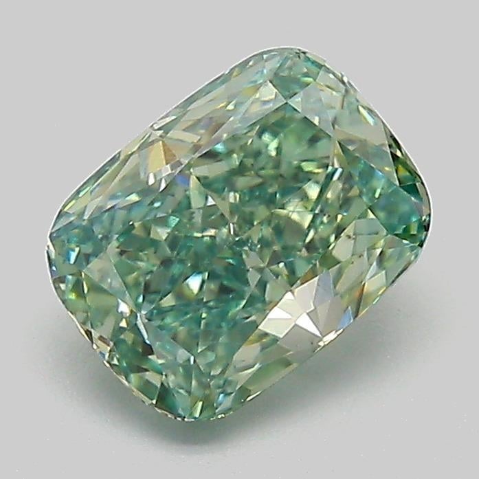 1.52 Ct. Fancy Vivid  Green Cushion Lab Grown Diamond