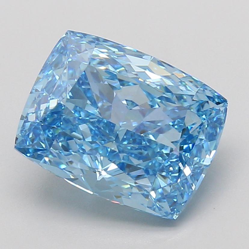 5.10 Ct. Fancy Vivid Blue Cushion Lab Grown Diamond