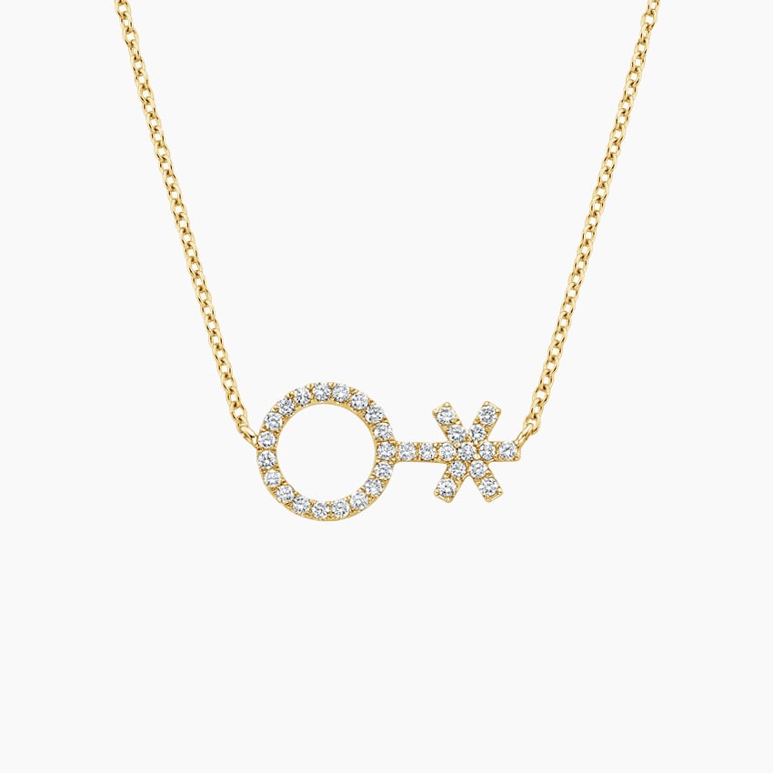 14K Yellow Gold Block Name Necklace - Brilliant Earth