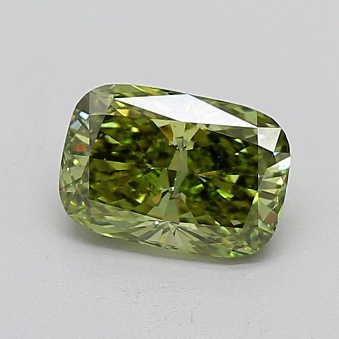 1.00 Ct. Fancy Vivid Green Cushion Lab Grown Diamond