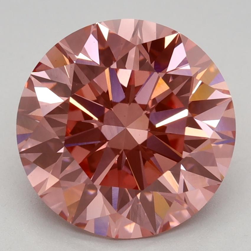 3.08 Ct. Fancy Vivid Pink Round Lab Grown Diamond