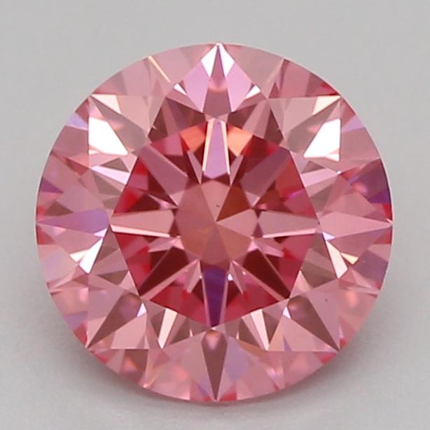 0.74 Ct. Fancy Vivid Pink Round Lab Grown Diamond