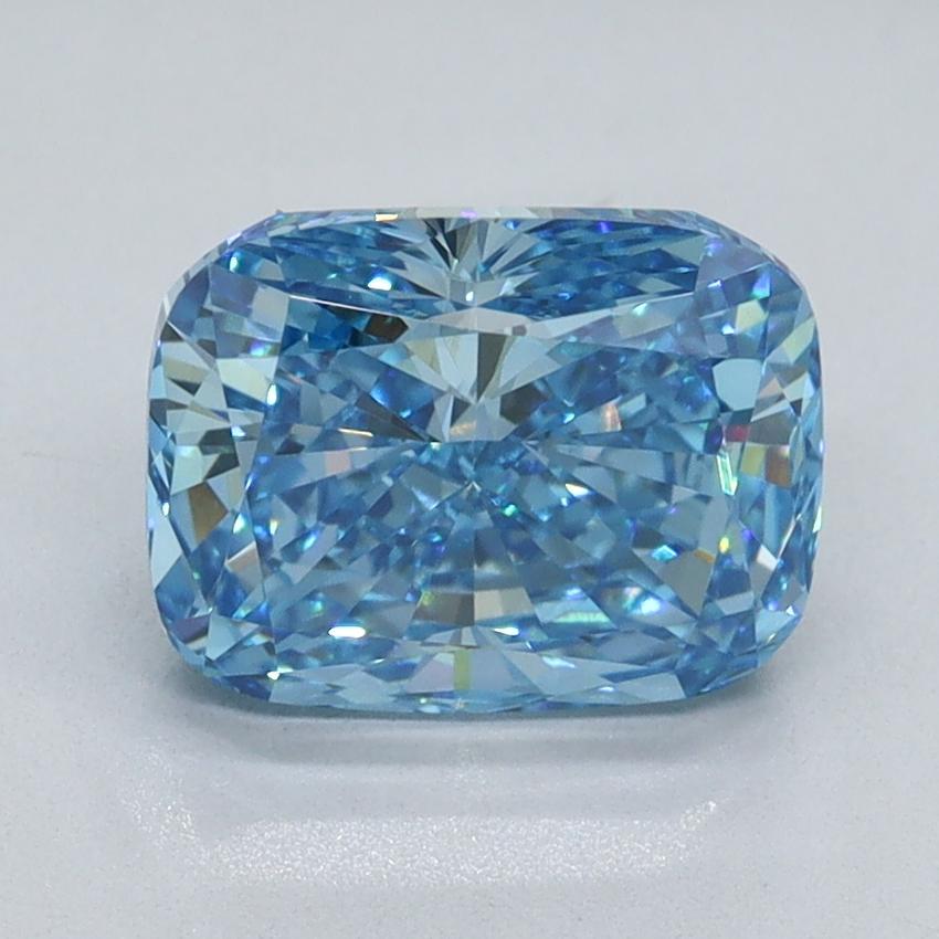 2.01 Ct. Fancy Vivid Blue Cushion Lab Grown Diamond
