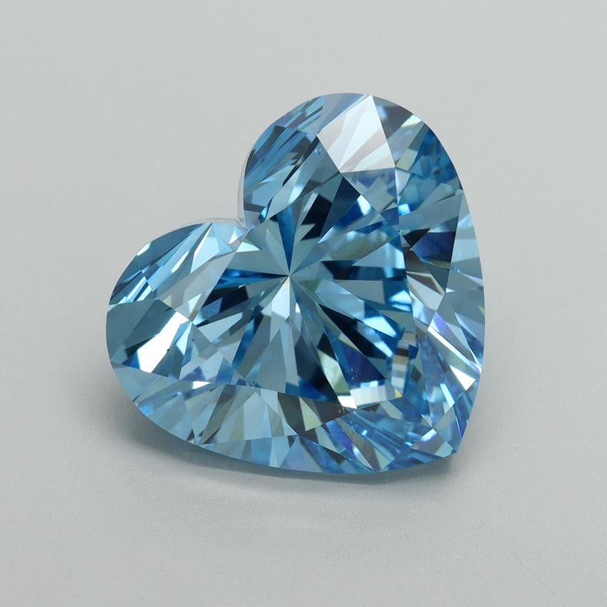 10.14 Ct. Fancy Vivid Blue Heart Lab Grown Diamond