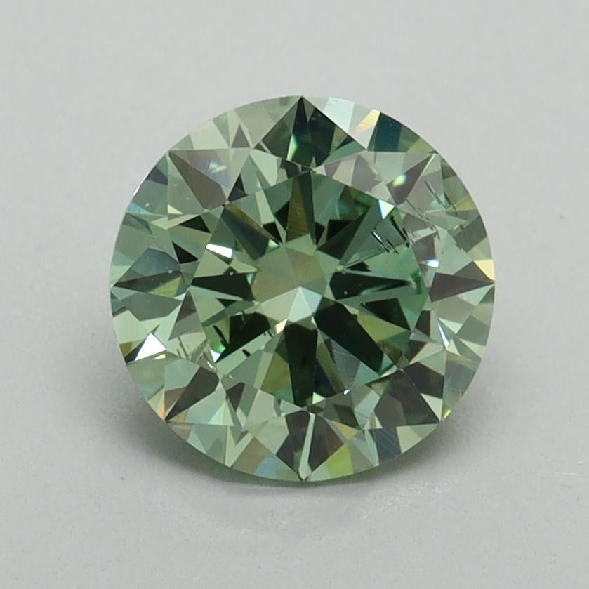 1.41 Ct. Fancy Vivid Green Round Lab Grown Diamond
