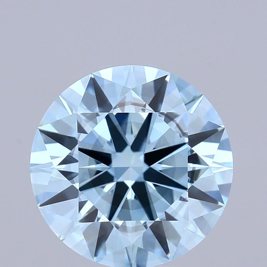 3.03 Ct. Fancy Vivid  Blue Round Lab Grown Diamond