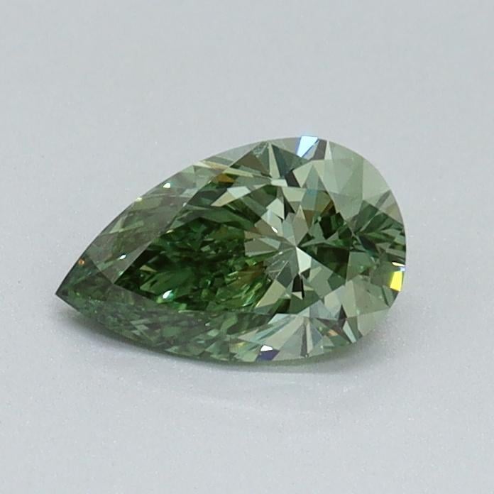 0.42 Ct. Fancy Vivid Pacific Green Pear Lab Grown Diamond