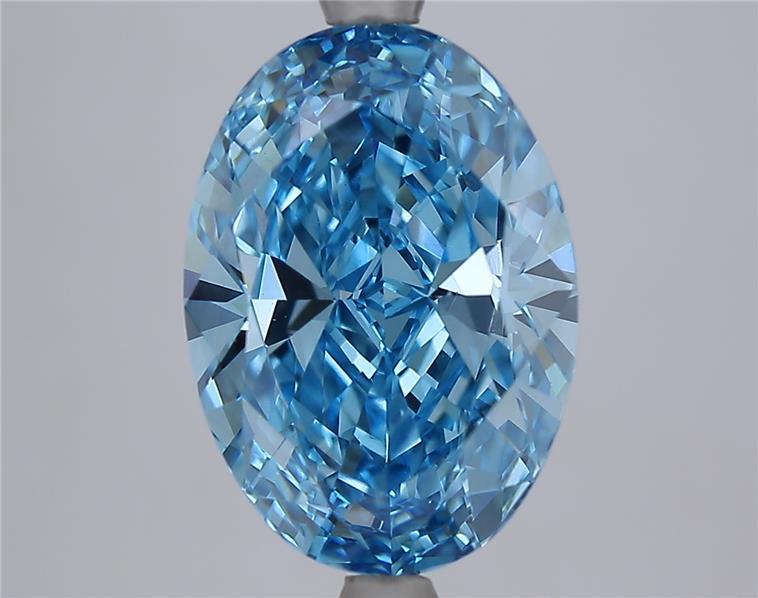 5.04 Ct. Fancy Vivid Blue Oval Lab Grown Diamond