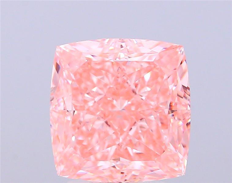 5.20 Ct. Fancy Vivid Pink Cushion Lab Grown Diamond
