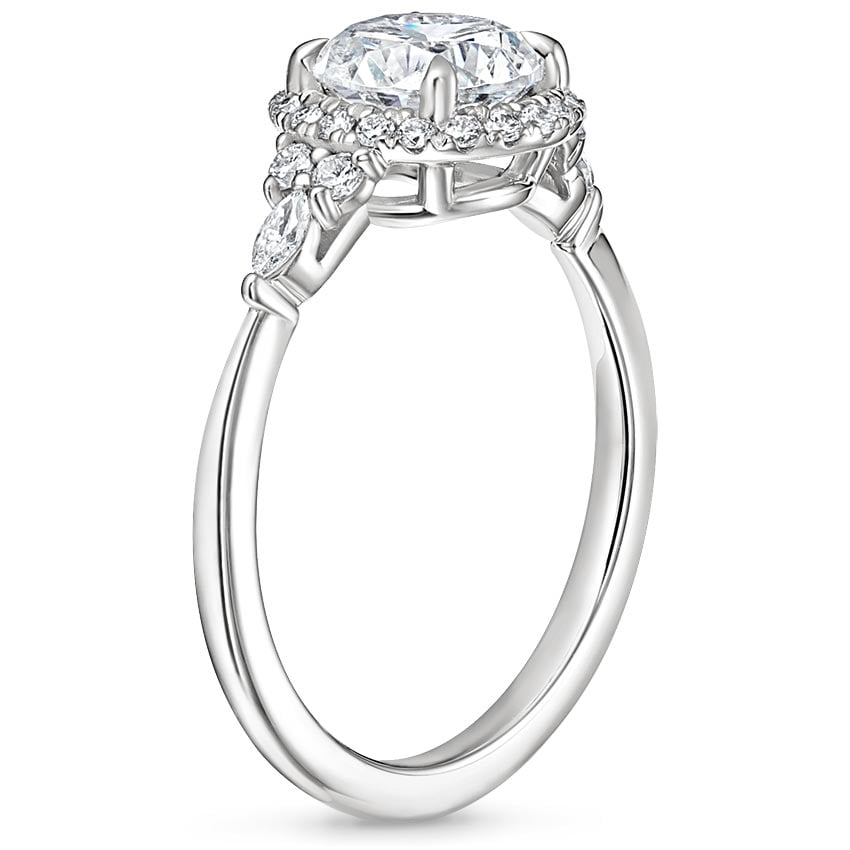 Platinum Nadia Halo Diamond Ring (1/4 ct. tw.), large side view