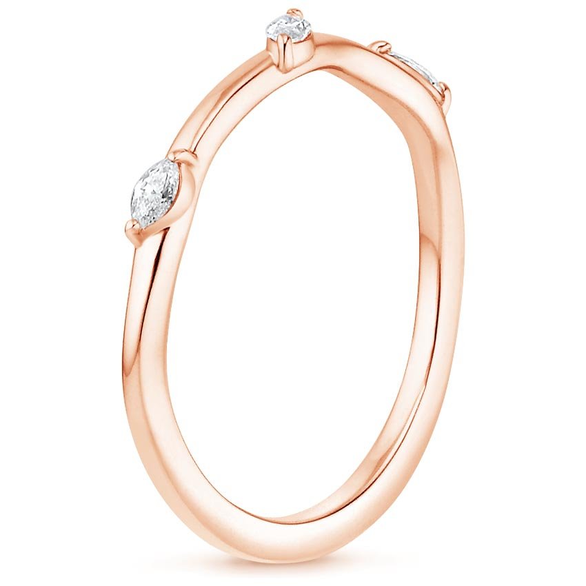 14K Rose Gold Willow Contoured Diamond Ring (1/10 ct. tw.), large side view