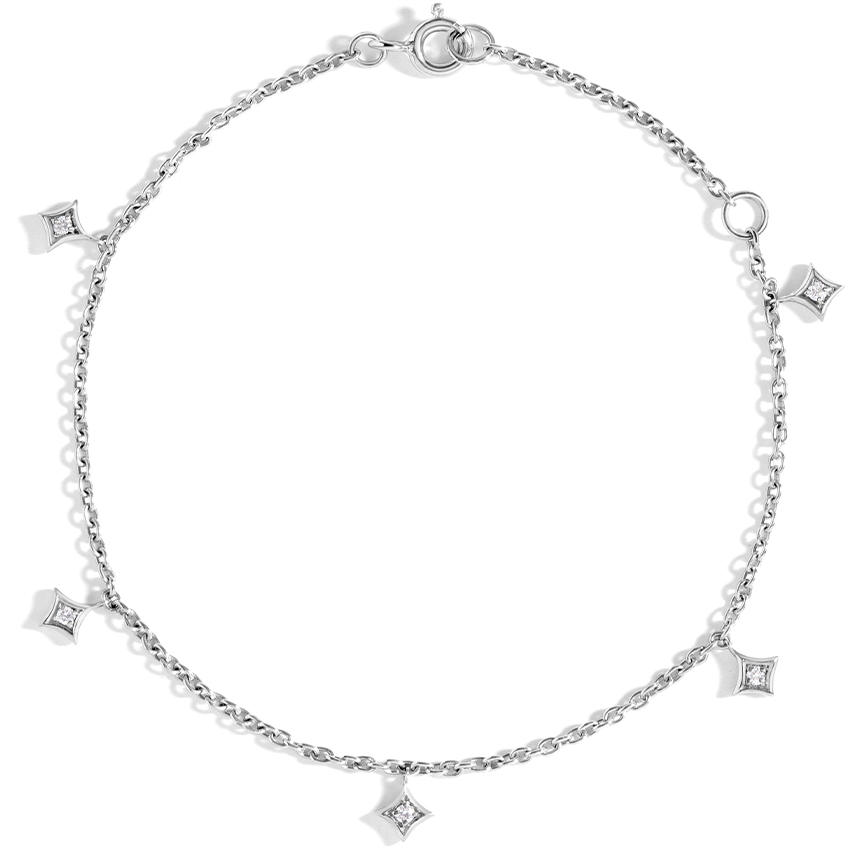 Lotus-Inspired Diamond Dangle Bracelet 