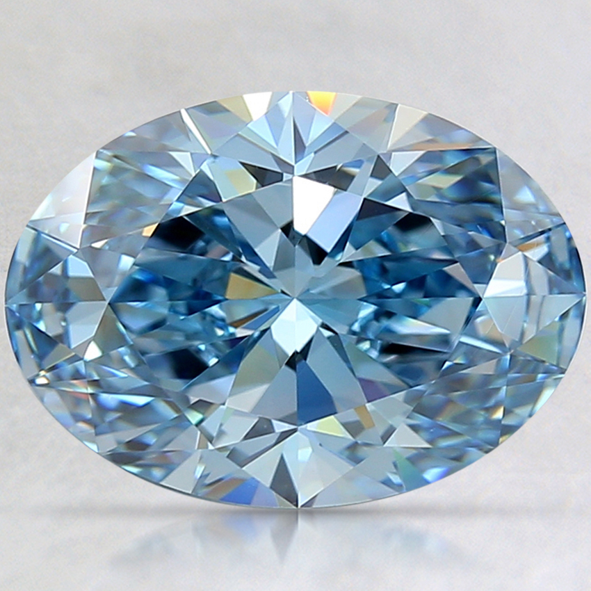 4.60 Ct. Fancy Vivid Blue Oval Lab Created Diamond