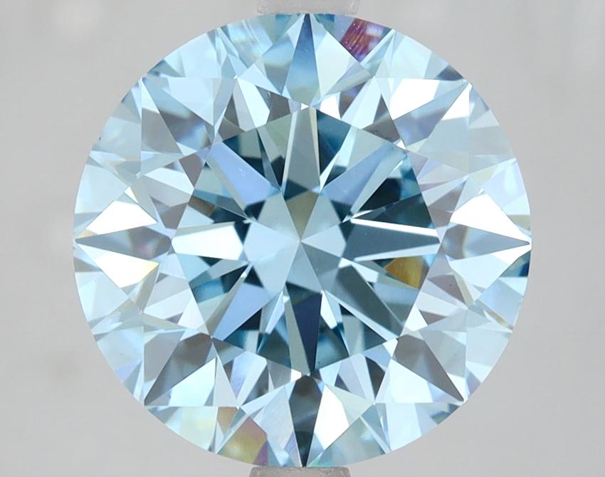4.06 Ct. Fancy Vivid Blue Round Lab Grown Diamond
