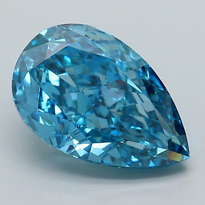 3.07 Ct. Fancy Vivid Blue Pear Lab Grown Diamond