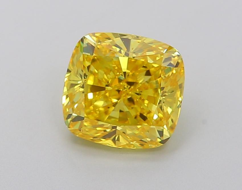 2.04 Ct. Fancy Vivid Yellow Cushion Lab Grown Diamond