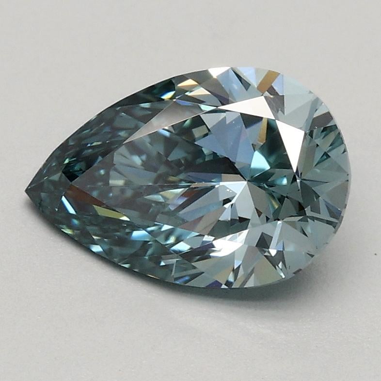 1.01 Ct. Fancy Intense Green Blue Pear Lab Grown Diamond