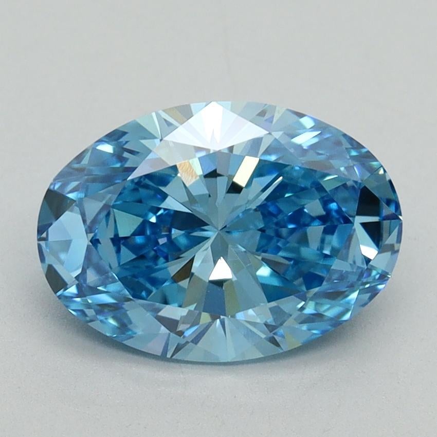 2.10 Ct. Fancy Vivid Blue Oval Lab Grown Diamond