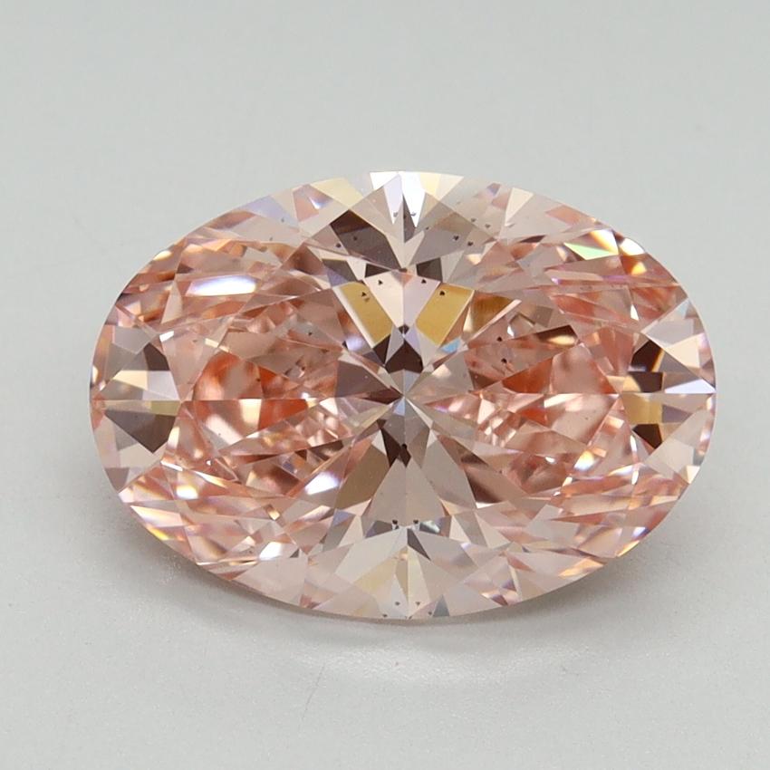3.06 Ct. Fancy Vivid Pink Oval Lab Grown Diamond
