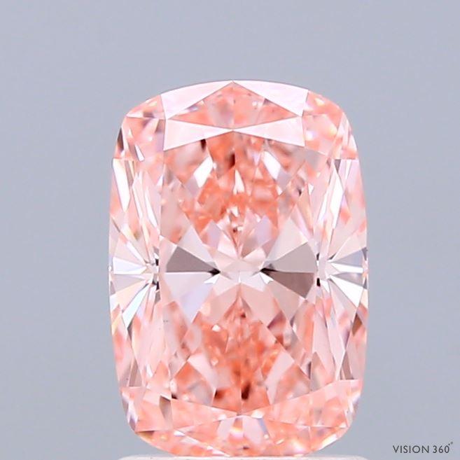 1.54 Ct. Fancy Vivid  Pink Cushion Lab Grown Diamond