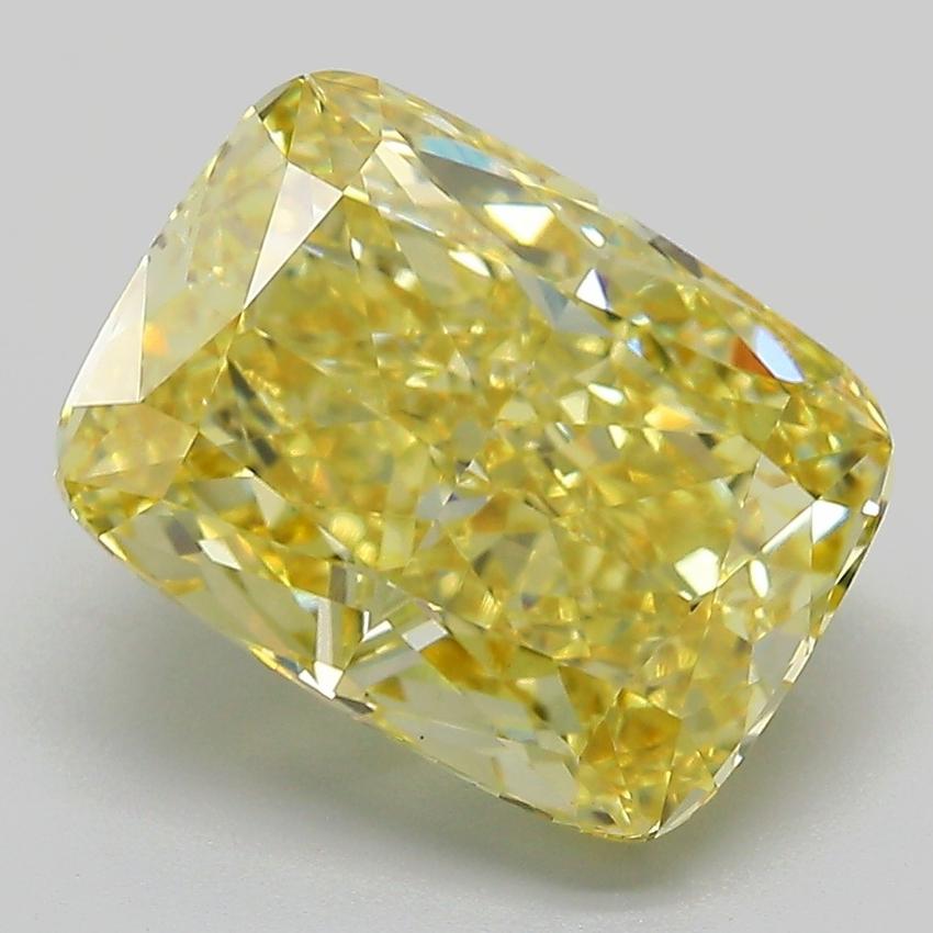 5.12 Ct. Fancy Intense  Yellow Cushion Lab Grown Diamond